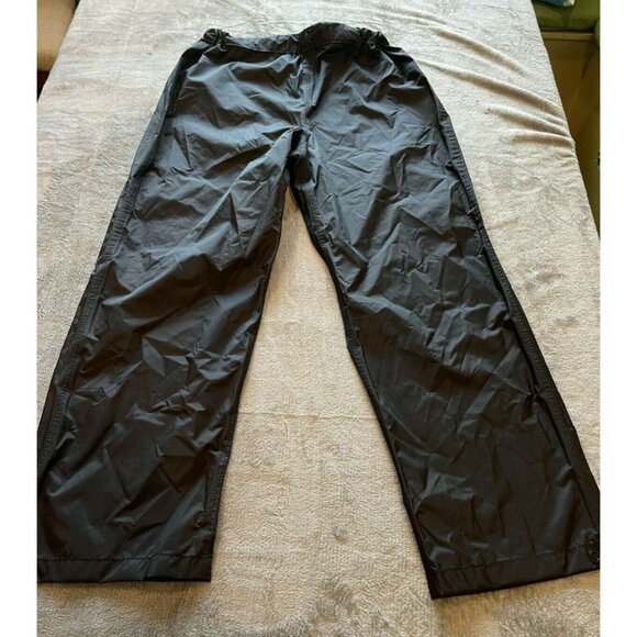 Red Ledge Black Rain Pants Mens Small Taped Seams Snap Bottom Casual Packable - Picture 1 of 6
